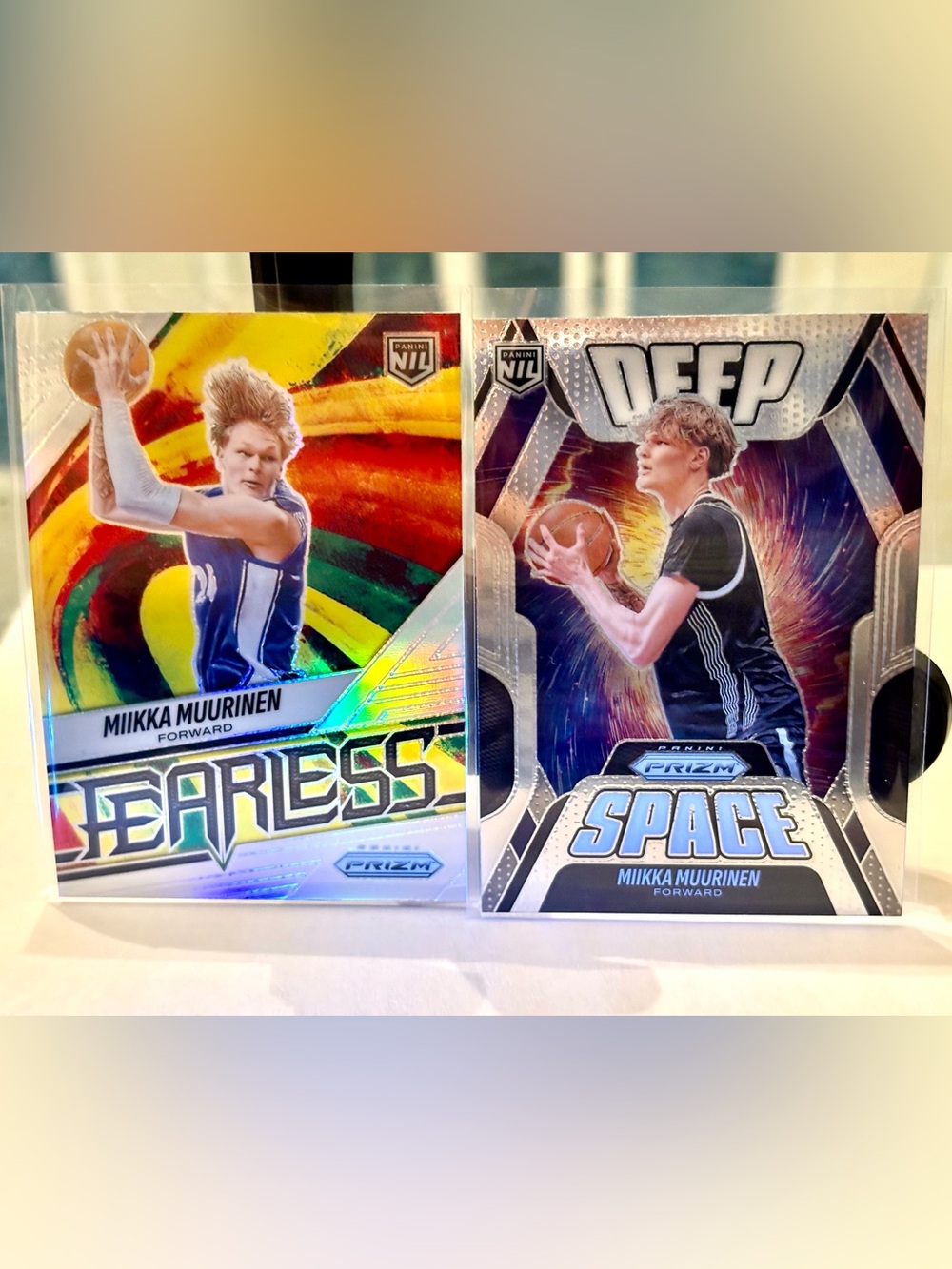 Miikka Muurinen Fearless Prizm and Deep Space Cards Arkansas Razorbacks